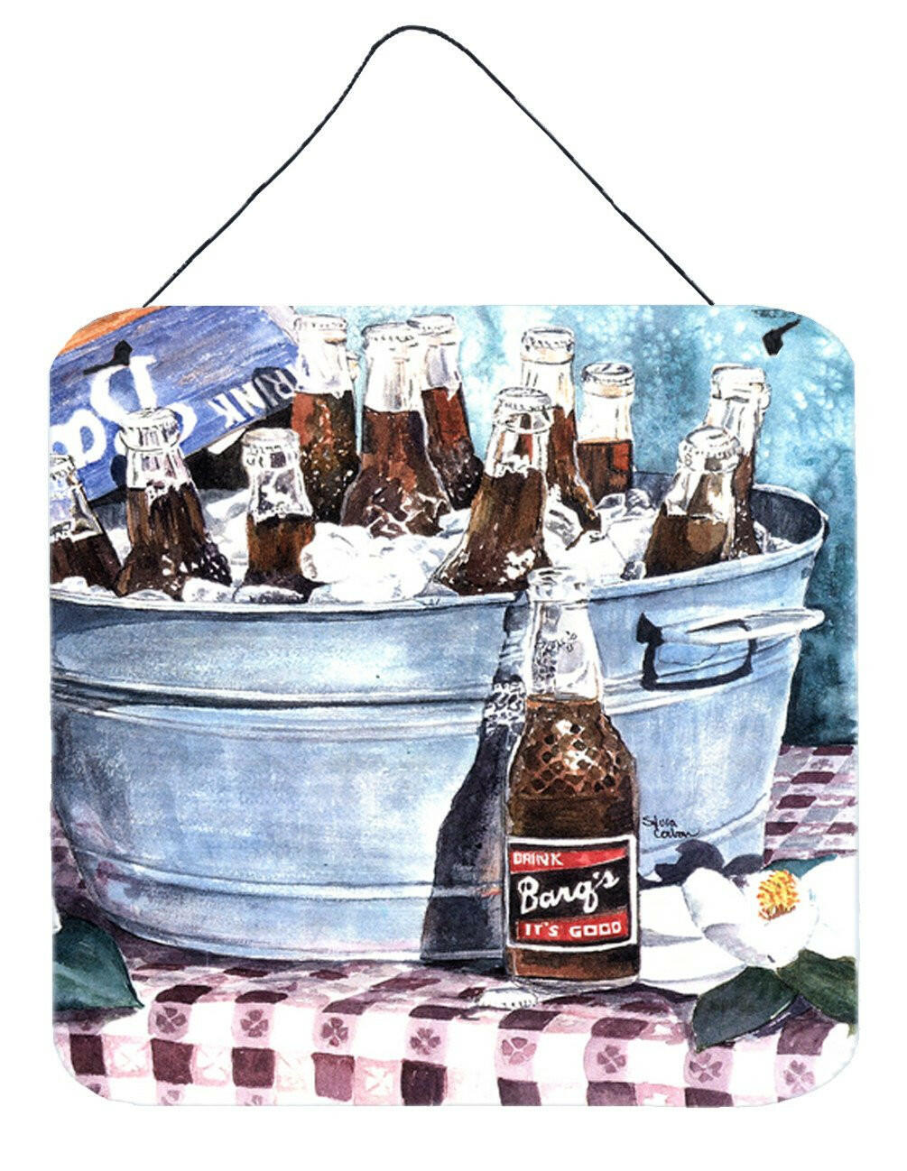 Barq's and old washtub Aluminium Metal Wall or Door Hanging Prints by Caroline's Treasures