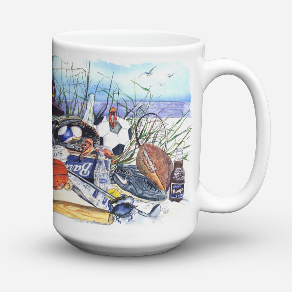 Sports on the Beach Dishwasher Safe Microwavable Ceramic Coffee Mug 15 ounce 1011CM15  the-store.com.