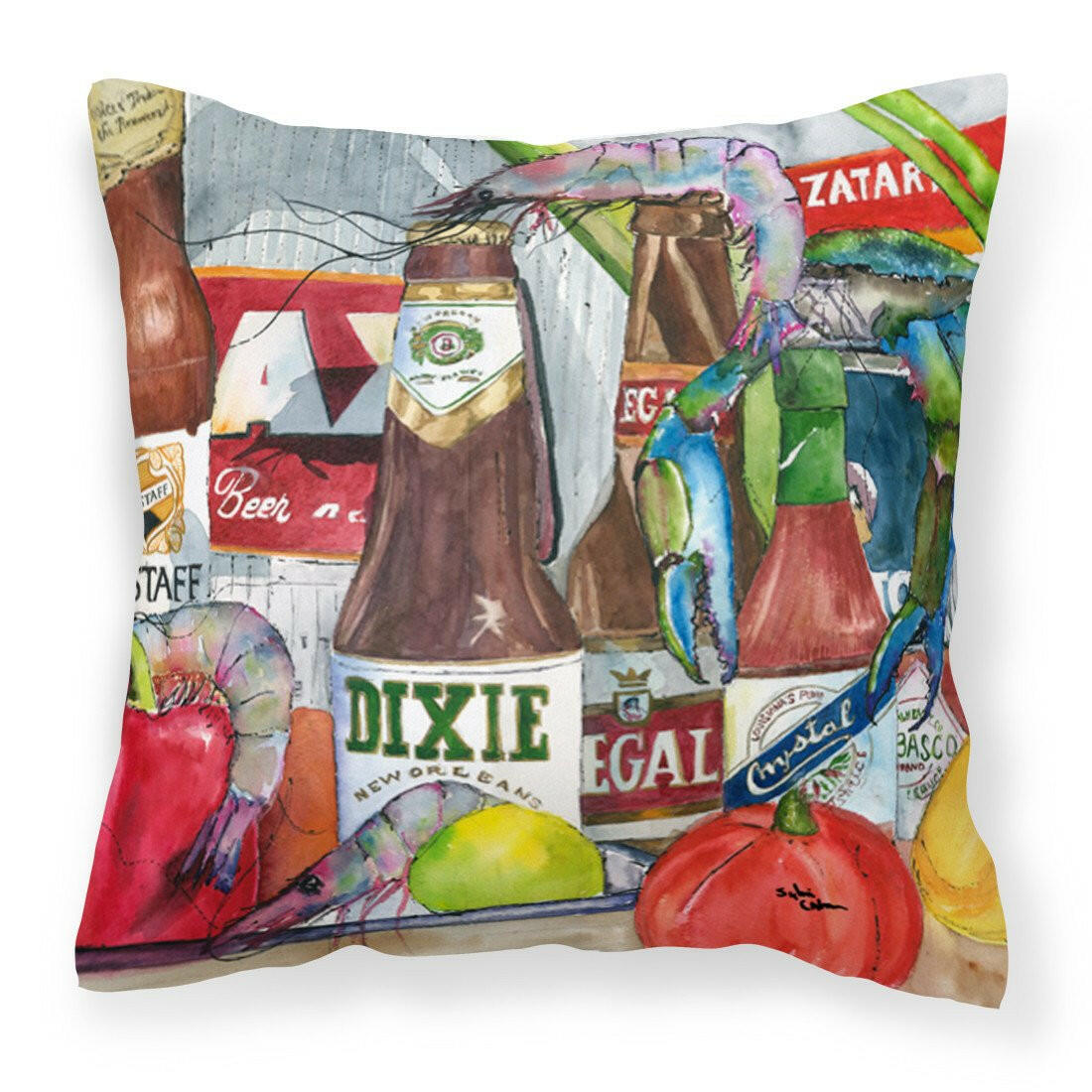 New Orleans Beers and Spices Decorative   Canvas Fabric Pillow 1017 - the-store.com