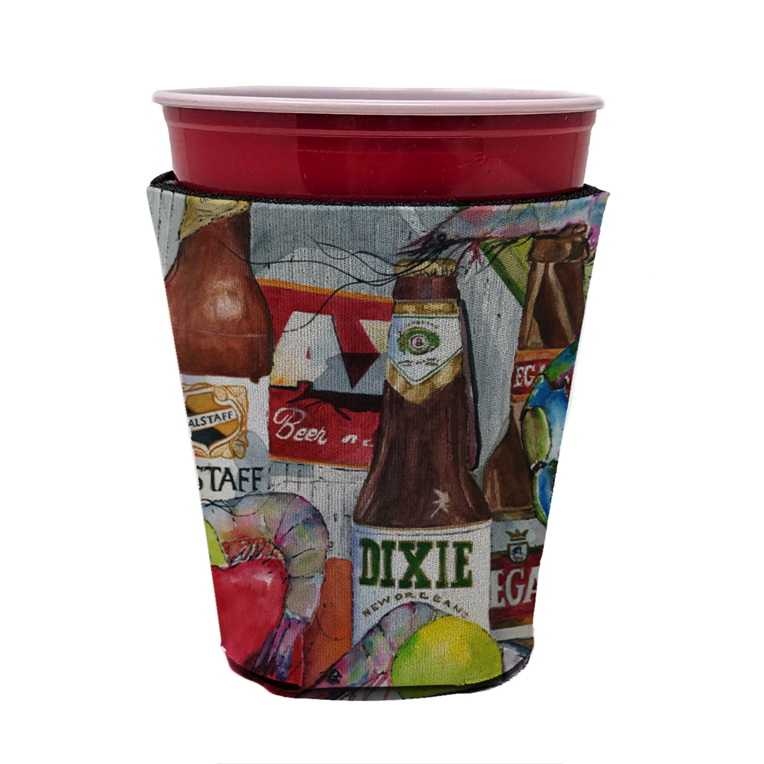 New Orleans Beers and Spices Red Cup Beverage Insulator Hugger 1017  the-store.com.