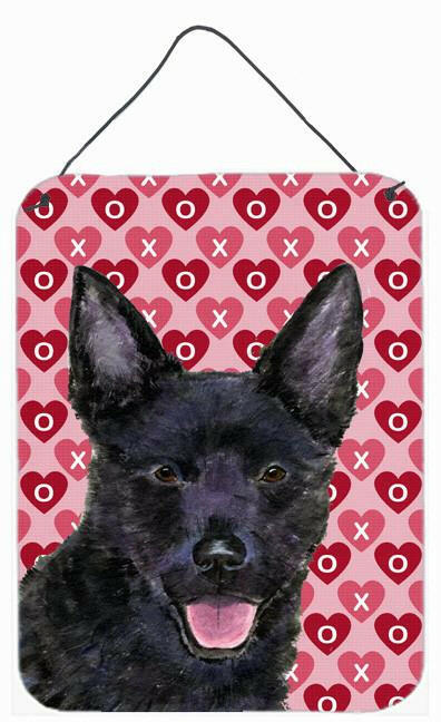 Australian Kelpie Hearts Love and Valentine&#39;s Day Wall or Door Hanging Prints by Caroline&#39;s Treasures