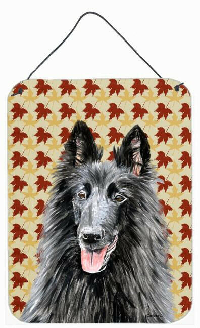 Belgian Sheepdog Fall Leaves Portrait Wall or Door Hanging Prints by Caroline&#39;s Treasures