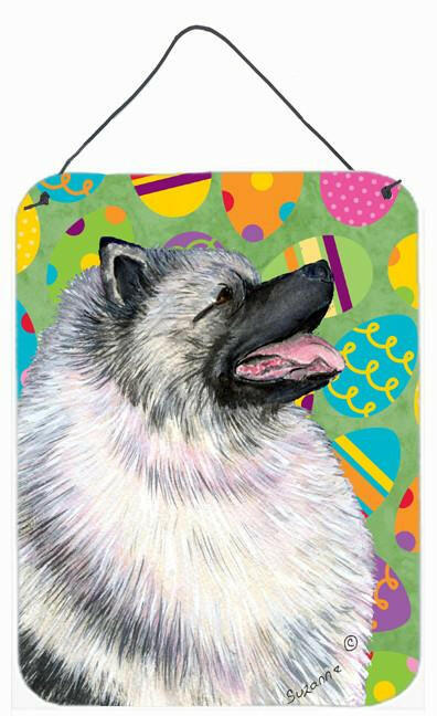 Keeshond Easter Eggtravaganza Aluminium Metal Wall or Door Hanging Prints by Caroline's Treasures