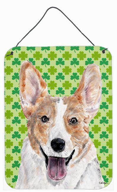 Cardigan Corgi Lucky Shamrock St. Patrick&#39;s Day Wall or Door Hanging Prints SC9720DS1216 by Caroline&#39;s Treasures