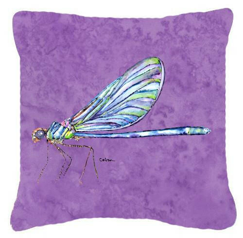 Dragonfly on Purple   Canvas Fabric Decorative Pillow - the-store.com