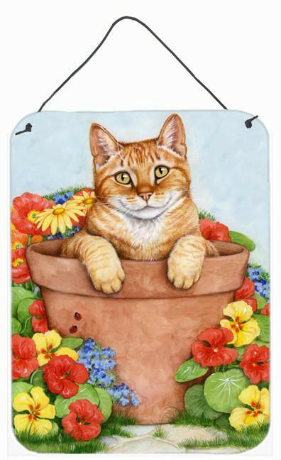 Ginger Cat In Pot by Debbie Cook Wall or Door Hanging Prints CDCO0395DS1216 by Caroline's Treasures