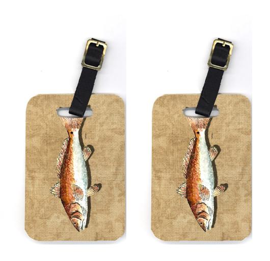 Pair of Red Fish Luggage Tags by Caroline&#39;s Treasures