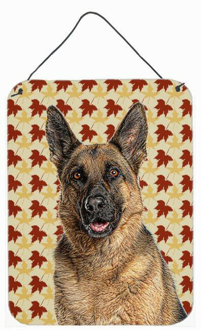 Fall Leaves German Shepherd Wall or Door Hanging Prints KJ1208DS1216 by Caroline's Treasures