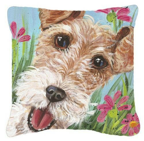 Fox Terrier by Judith Yates Canvas Decorative Pillow JYJ0178PW1414 by Caroline's Treasures