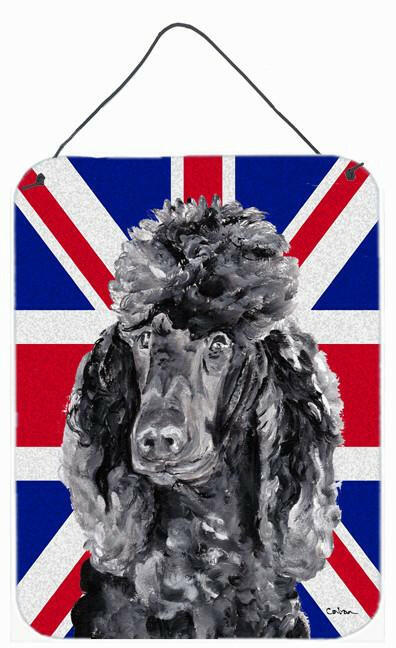 Black Standard Poodle with English Union Jack British Flag Wall or Door Hanging Prints SC9889DS1216 by Caroline's Treasures