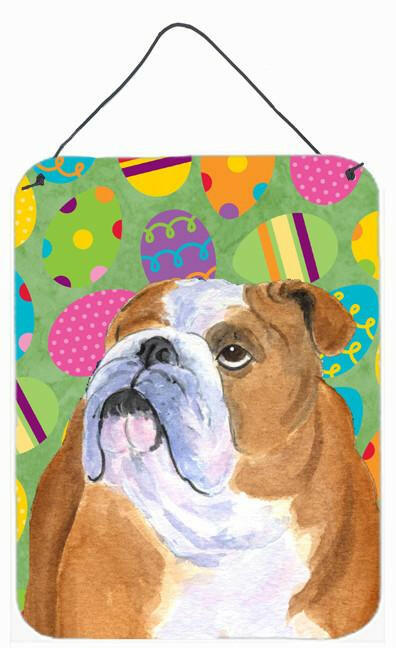 Bulldog English Easter Eggtravaganza Wall or Door Hanging Prints by Caroline's Treasures