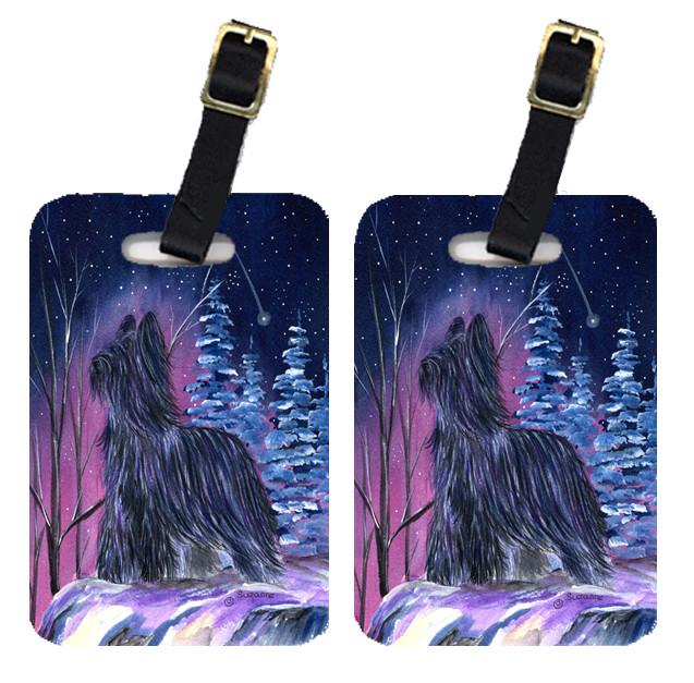 Starry Night Briard Luggage Tags Pair of 2 by Caroline's Treasures