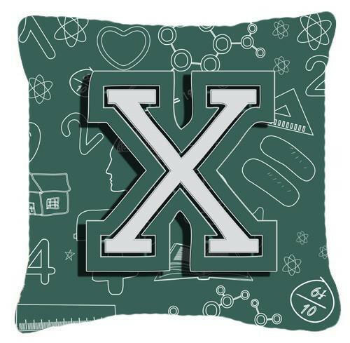 Letter X Back to School Initial Canvas Fabric Decorative Pillow CJ2010-XPW1414 by Caroline's Treasures