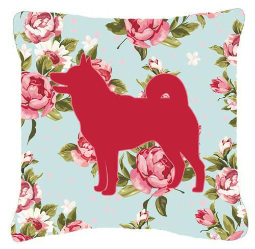 Shiba Inu Shabby Chic Blue Roses   Canvas Fabric Decorative Pillow BB1067 - the-store.com