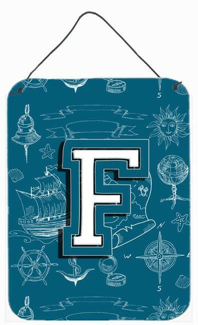 Letter F Sea Doodles Initial Alphabet Wall or Door Hanging Prints CJ2014-FDS1216 by Caroline's Treasures