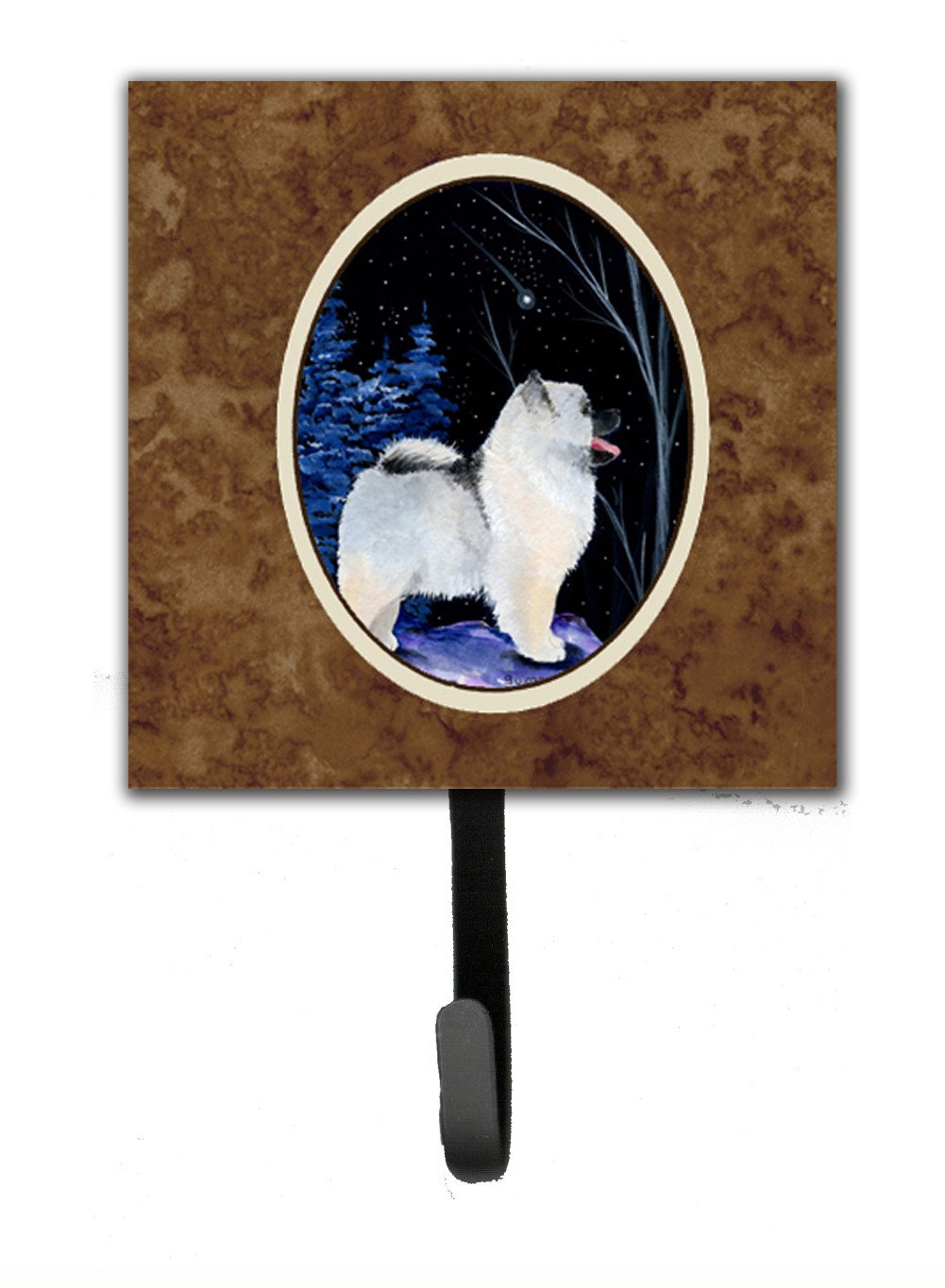 Starry Night Keeshond Leash Holder or Key Hook by Caroline's Treasures