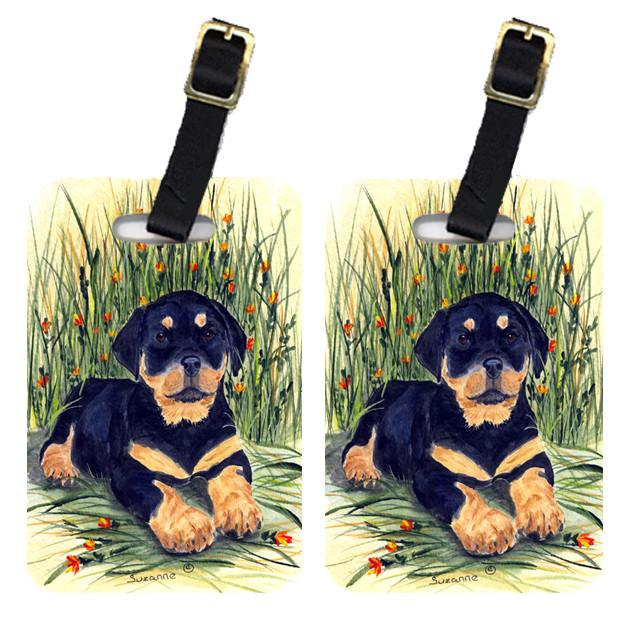 Pair of 2 Rottweiler Luggage Tags by Caroline&#39;s Treasures