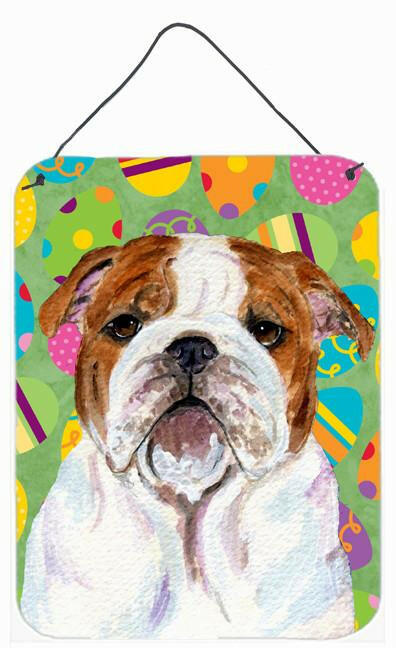 Bulldog English Easter Eggtravaganza Wall or Door Hanging Prints by Caroline&#39;s Treasures