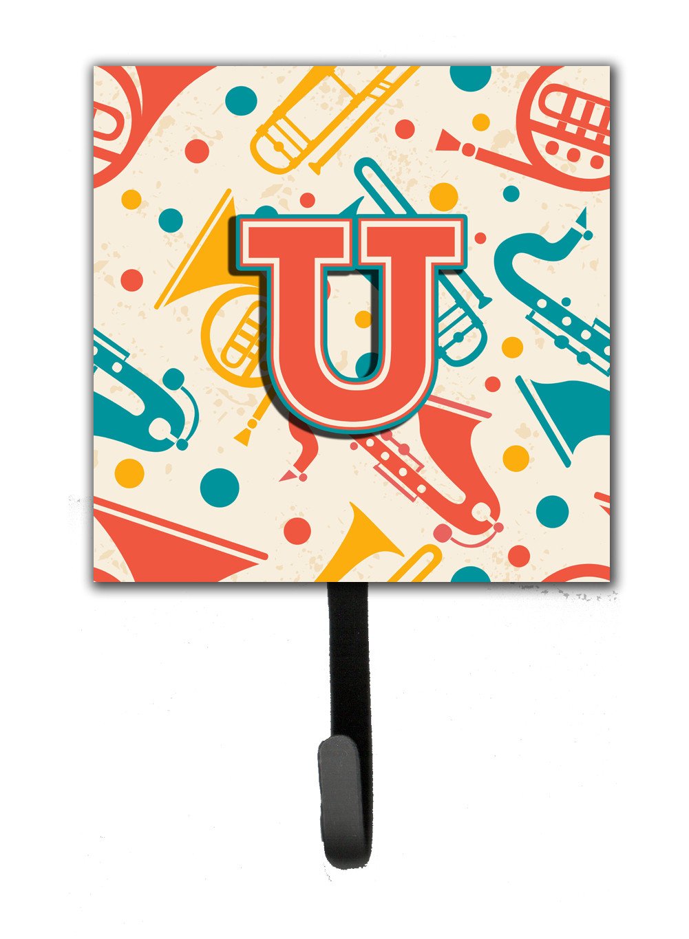 Letter U Retro Teal Orange Musical Instruments Initial Leash or Key Holder CJ2001-USH4 by Caroline's Treasures