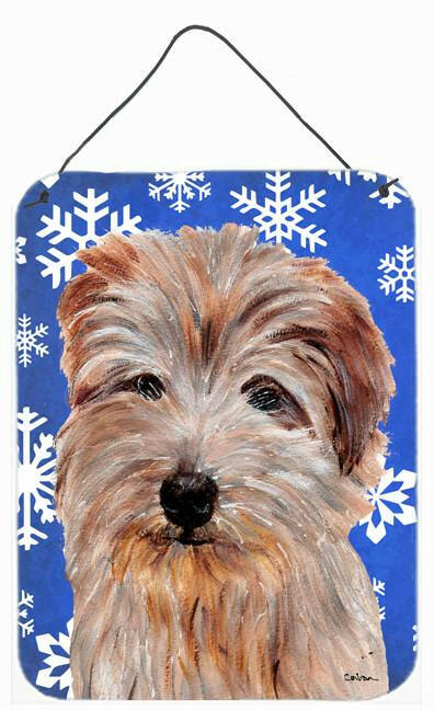 Norfolk Terrier Winter Snowflakes Wall or Door Hanging Prints SC9784DS1216 by Caroline's Treasures