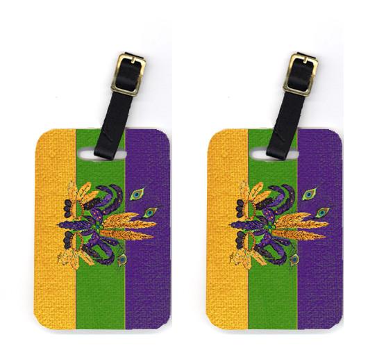 Pair of 2 Mardi Gras Mask Luggage Tags by Caroline&#39;s Treasures