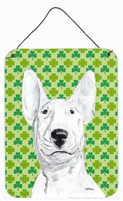 Bull Terrier St Patrick's Irish Aluminium Metal Wall or Door Hanging Prints by Caroline's Treasures