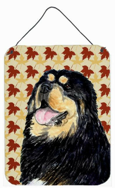 Tibetan Mastiff Fall Leaves Portrait Wall or Door Hanging Prints by Caroline's Treasures