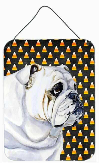 Bulldog English Candy Corn Halloween Portrait Wall or Door Hanging Prints by Caroline's Treasures