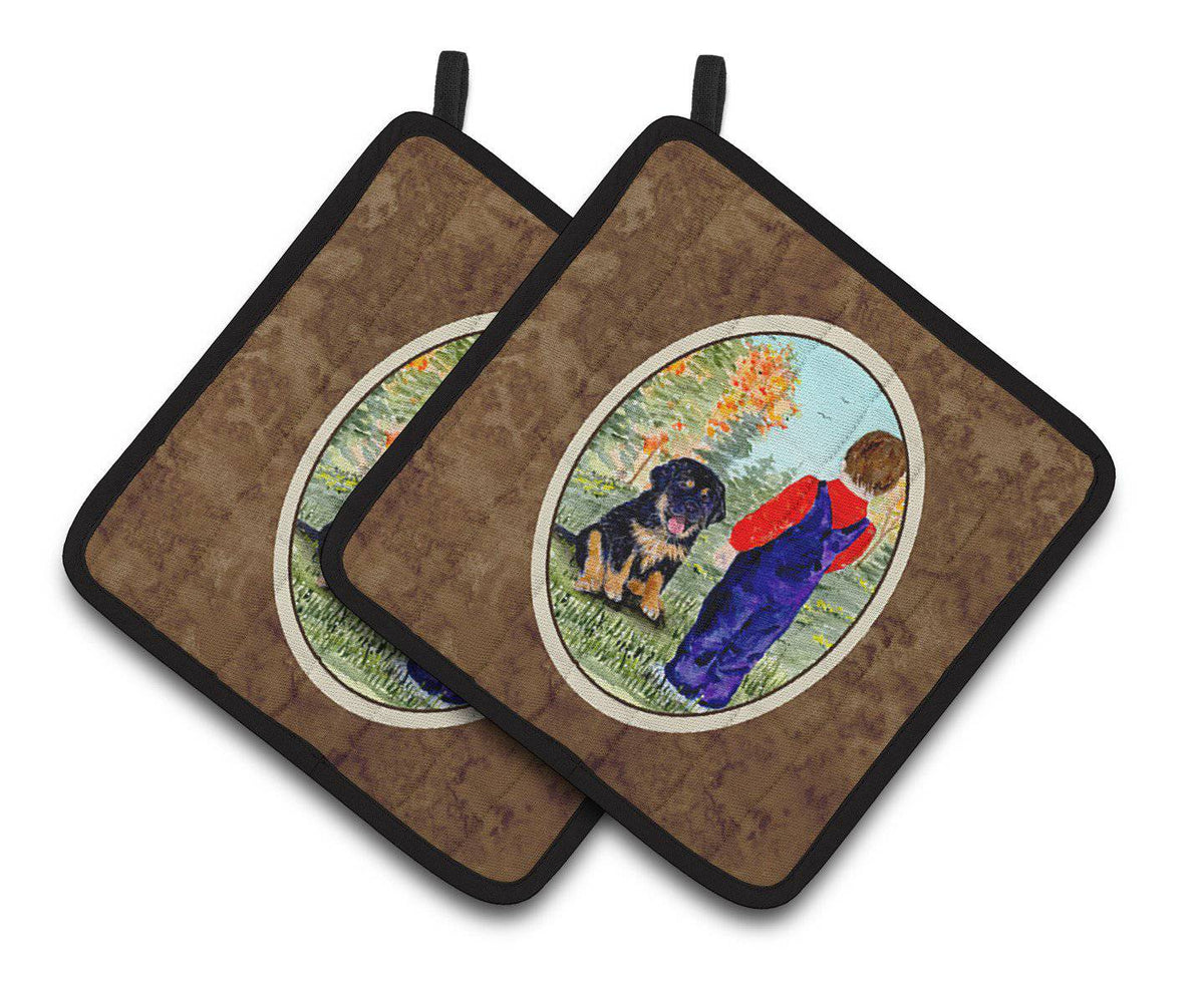 Tibetan Mastiff Pair of Pot Holders SS8548PTHD - the-store.com