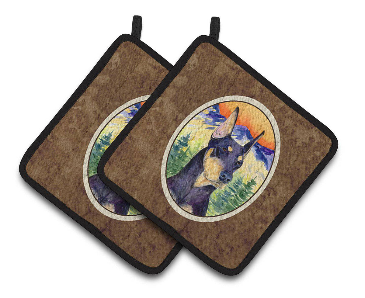 Doberman Pair of Pot Holders SS8658PTHD - the-store.com