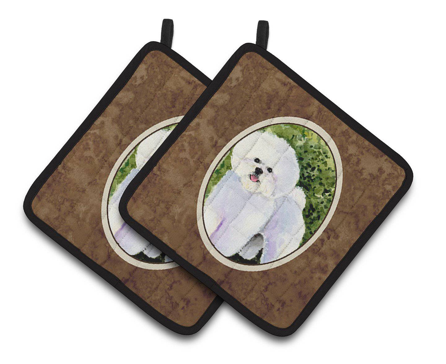 Bichon Frise Pair of Pot Holders SS8712PTHD - the-store.com