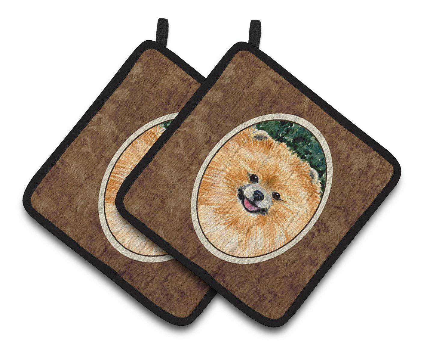 Pomeranian Pair of Pot Holders SS8725PTHD - the-store.com