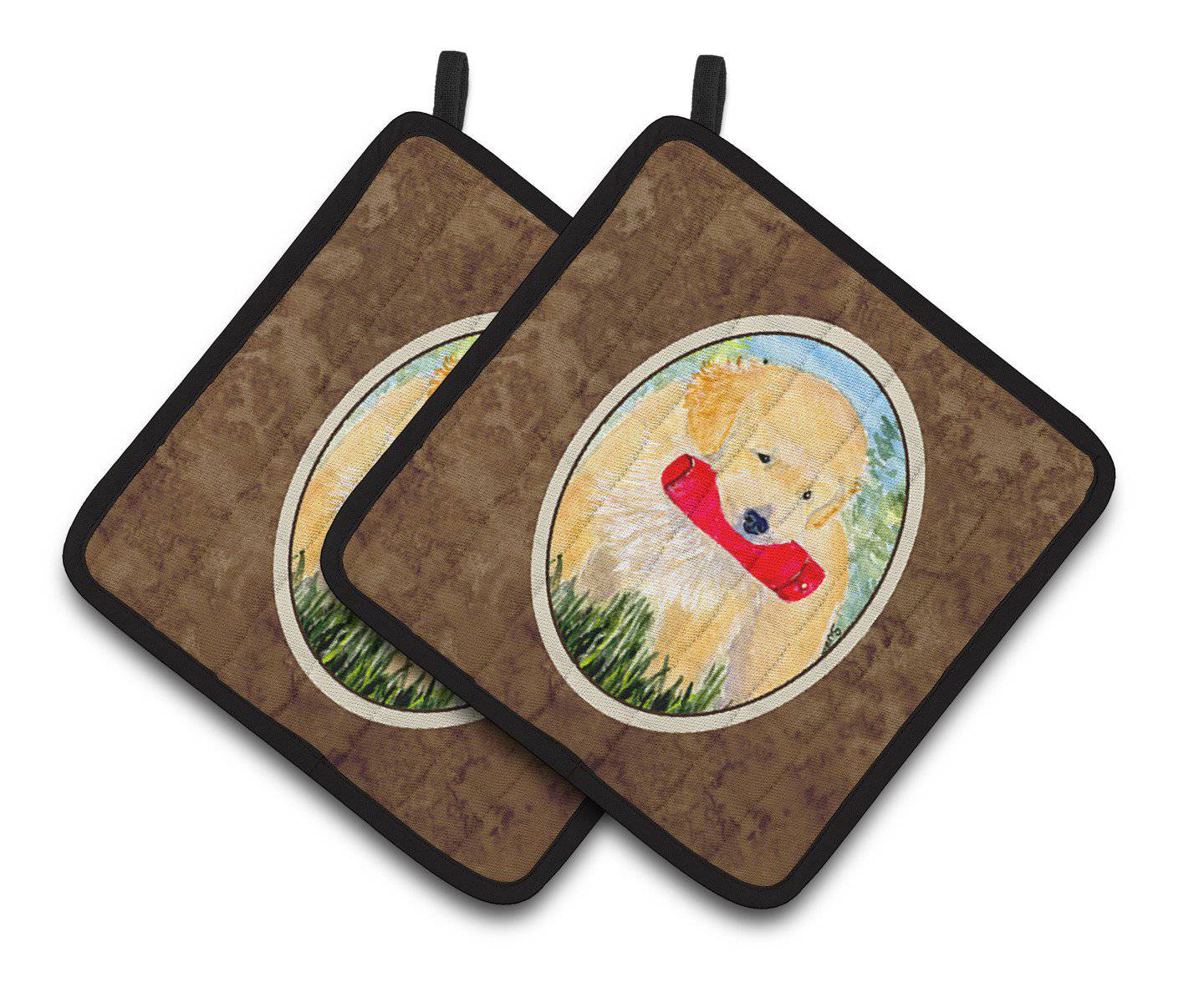 Golden Retriever Pair of Pot Holders SS8858PTHD - the-store.com