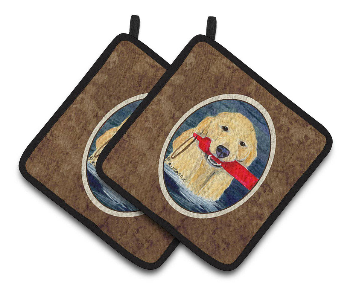 Golden Retriever Pair of Pot Holders SS8868PTHD - the-store.com