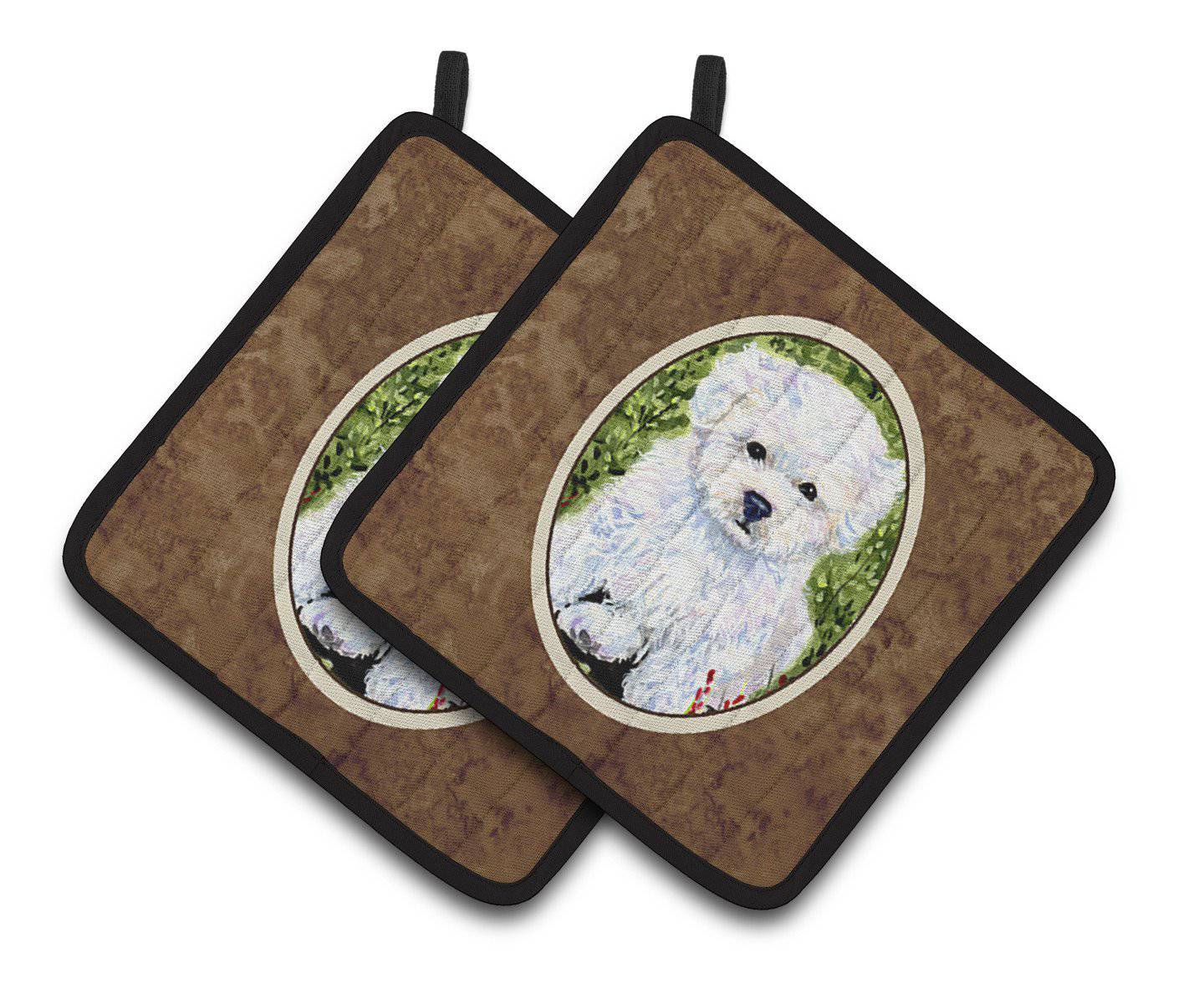 Bichon Frise Pair of Pot Holders SS8913PTHD - the-store.com