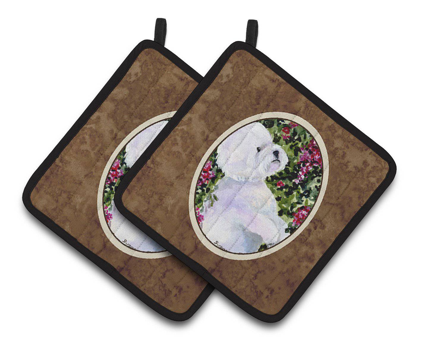 Bichon Frise Pair of Pot Holders SS8917PTHD - the-store.com