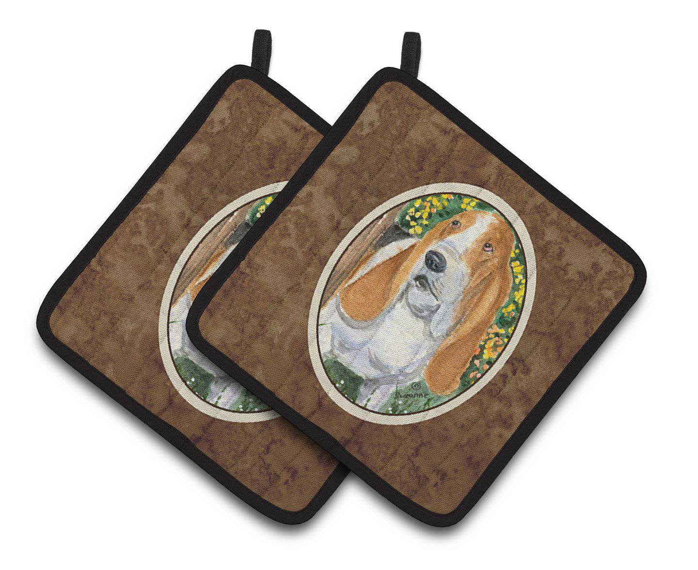 Basset Hound Pair of Pot Holders SS8964PTHD - the-store.com