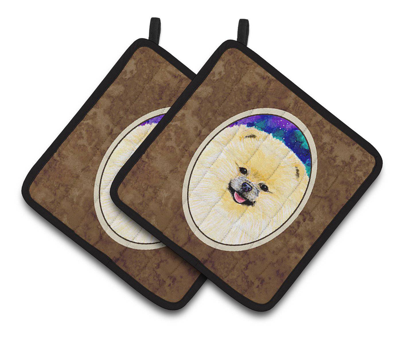 Pomeranian Pair of Pot Holders SS8997PTHD - the-store.com