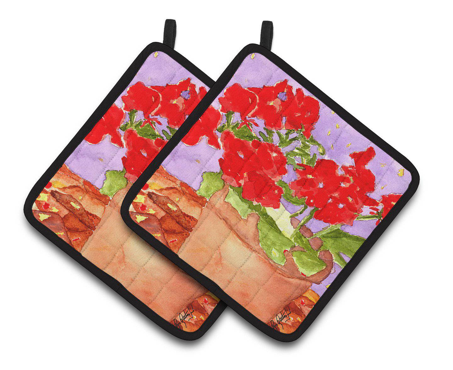 Flower - Geranium Pair of Pot Holders RDR2004PTHD - the-store.com