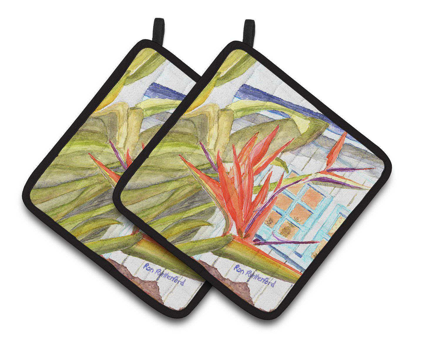 Flower - Bird of Paradise Pair of Pot Holders RDR2005PTHD - the-store.com