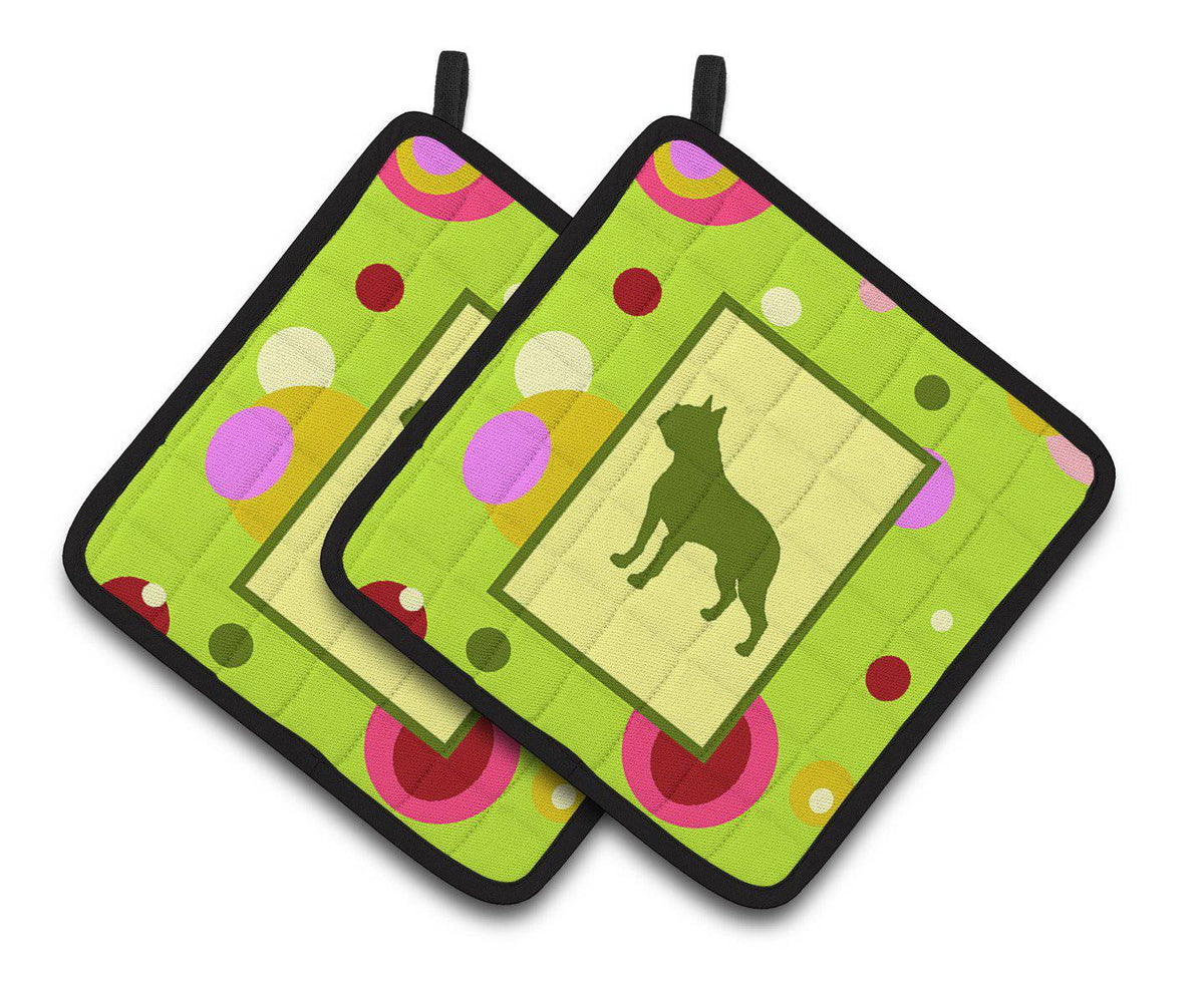 Boston Terrier Pair of Pot Holders CK1109PTHD - the-store.com