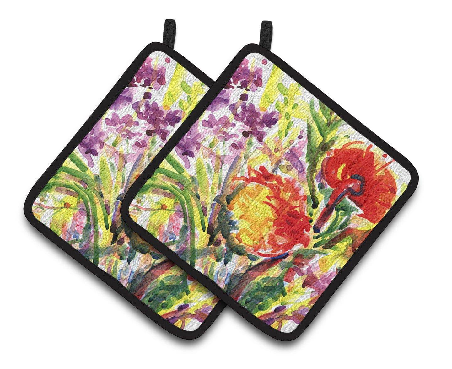 Flower Pair of Pot Holders 6042PTHD - the-store.com