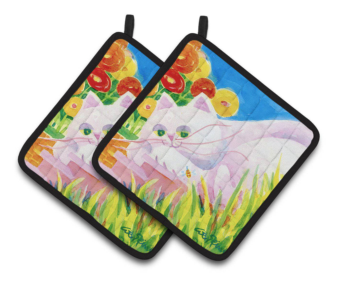 White Cat Pair of Pot Holders 6102PTHD - the-store.com