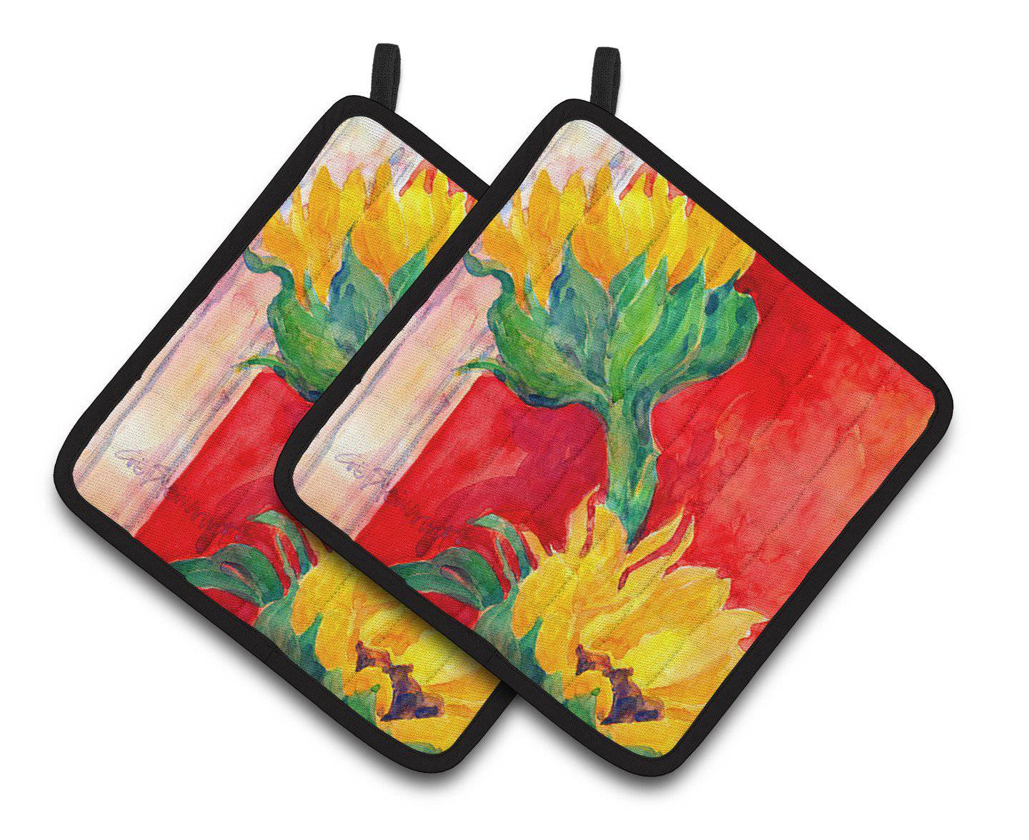 Flower - Sunflower Pair of Pot Holders 6111PTHD - the-store.com