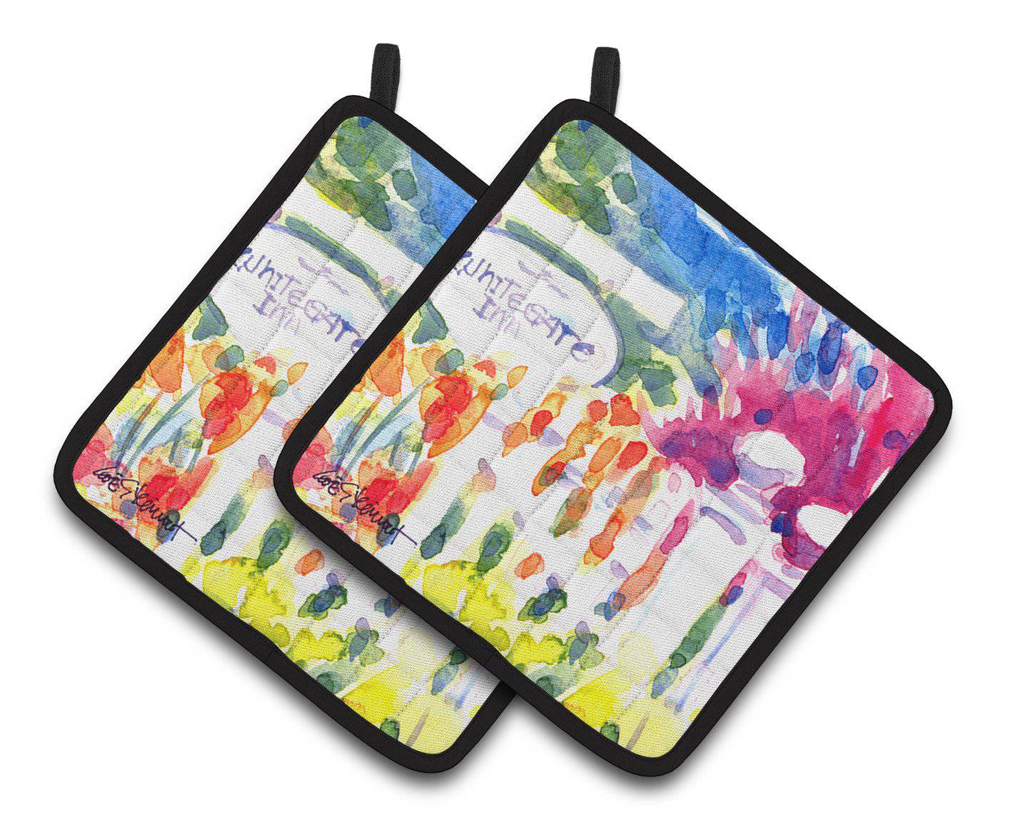 Whitegate Inn fence Houses Pair of Pot Holders 6124PTHD - the-store.com