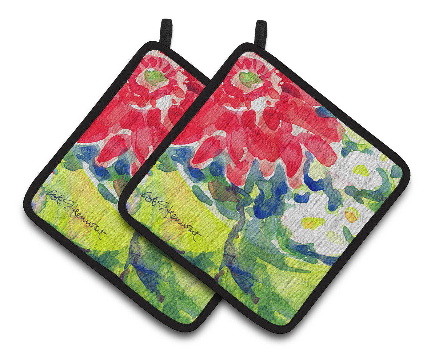 Flower Pair of Pot Holders 6126PTHD - the-store.com