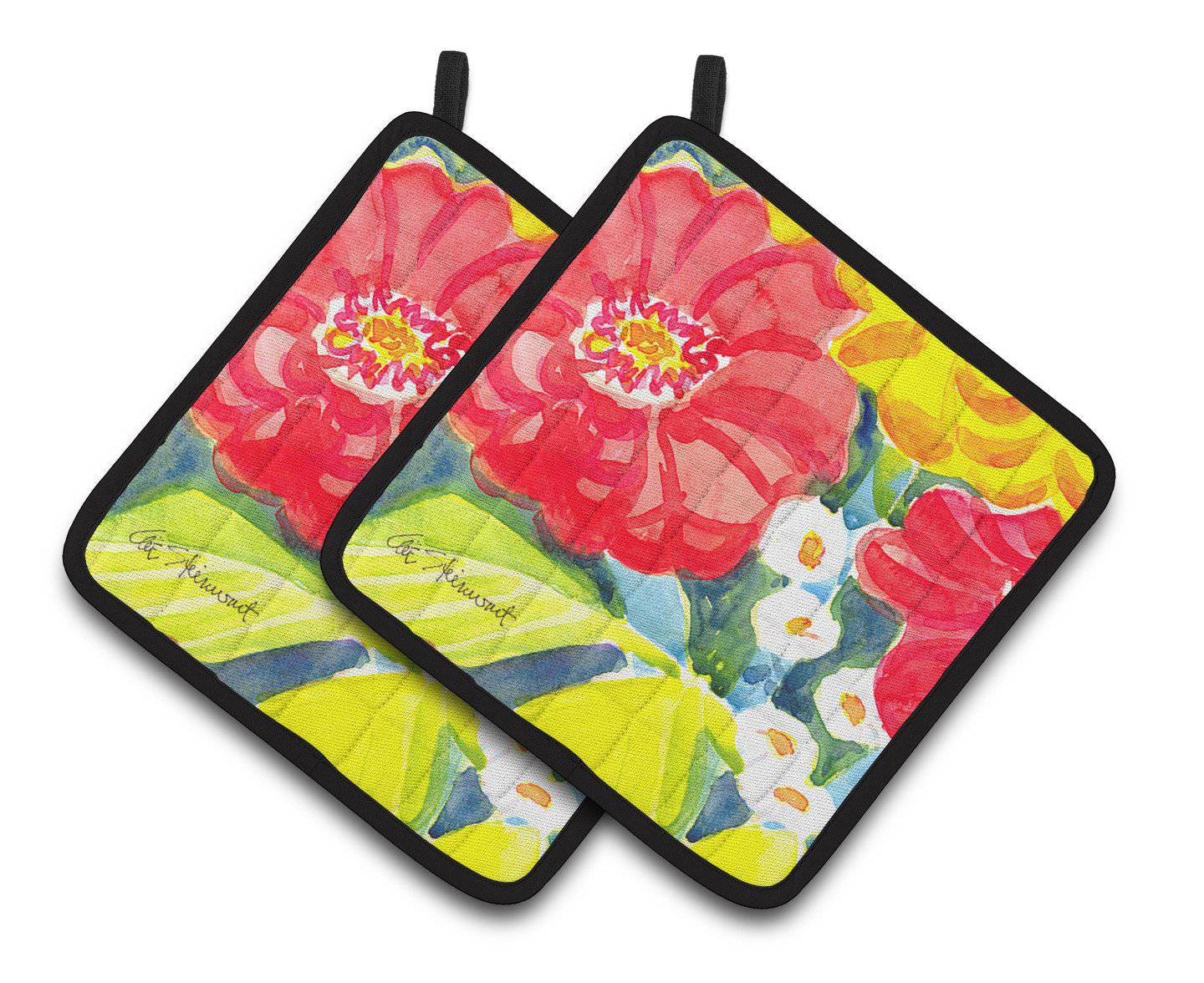 Flower Pair of Pot Holders 6135PTHD - the-store.com