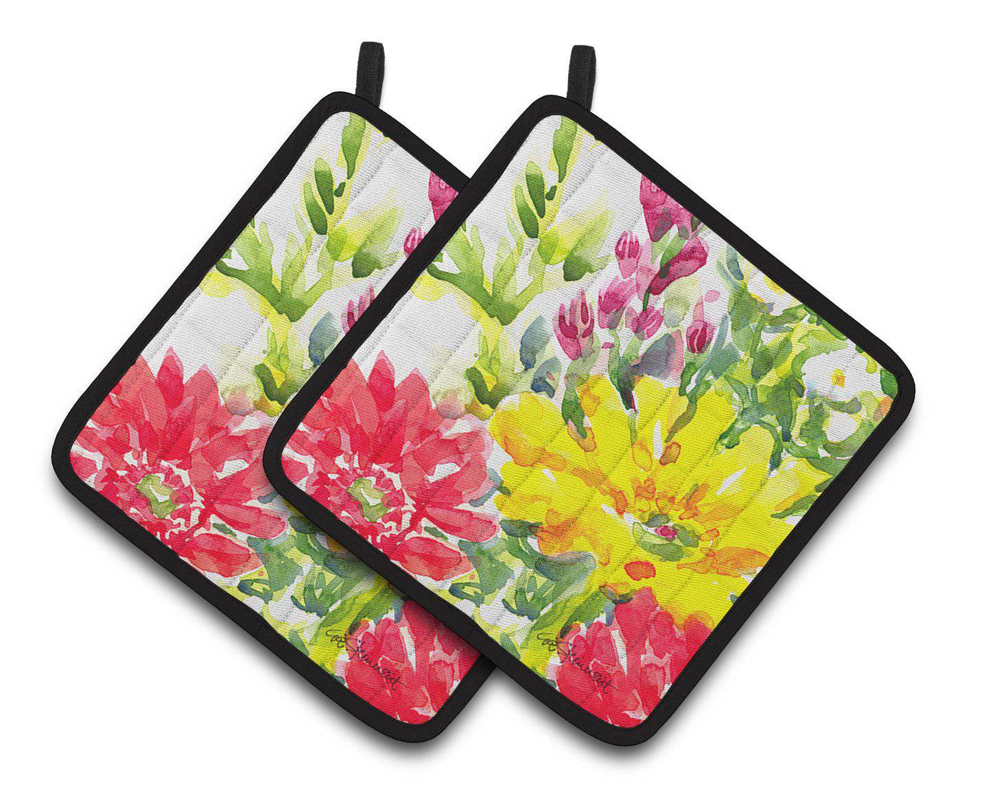 Flower Pair of Pot Holders 6136PTHD - the-store.com