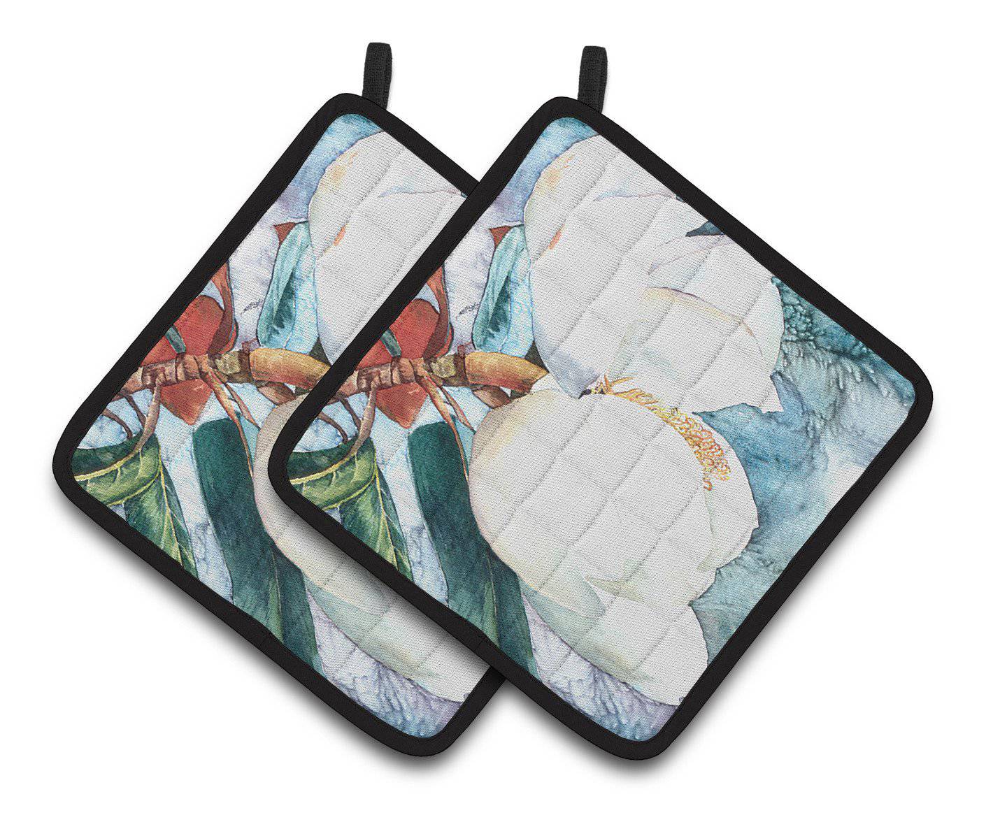 Flower - Magnolia Pair of Pot Holders 8001PTHD - the-store.com