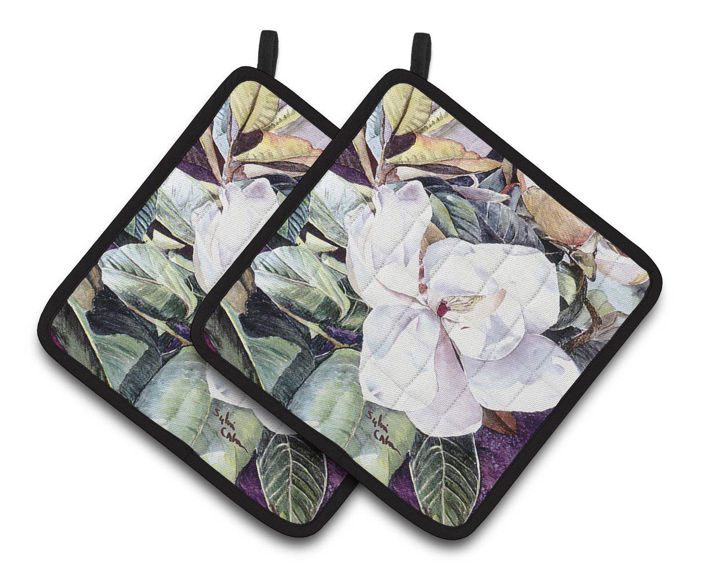 Flower - Magnolia Pair of Pot Holders 8002PTHD - the-store.com